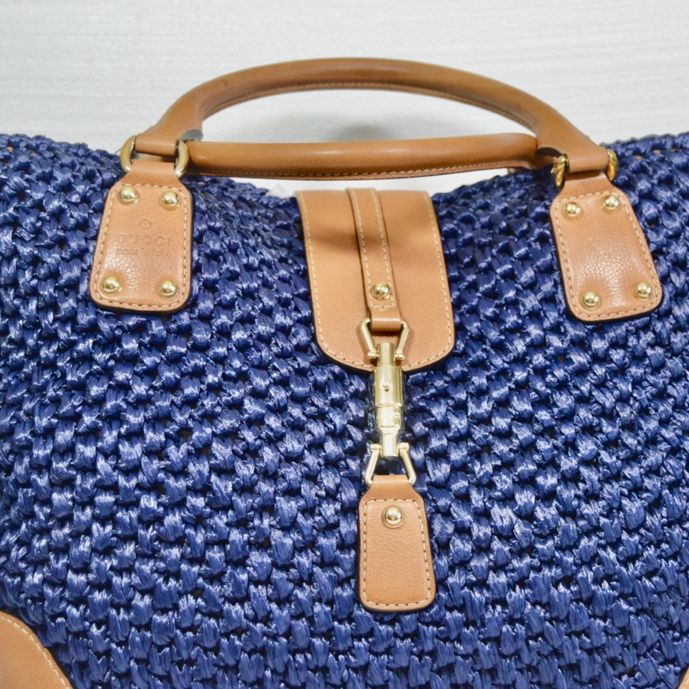 💯Authentic GUCCI Raffia Large Santa Monica Large Tote  Made in Italy  🇮🇹 - Picture 14 of 16